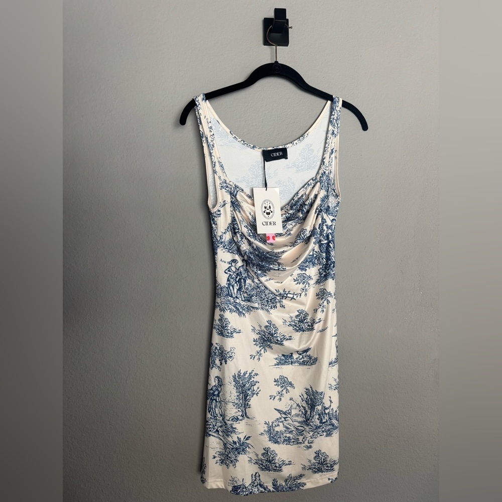 NWT Cider Cream and Blue Toile Dress
